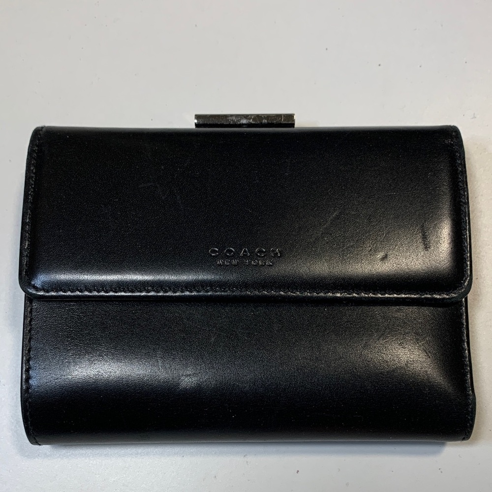 Coach Midnight Black Leather Clutch